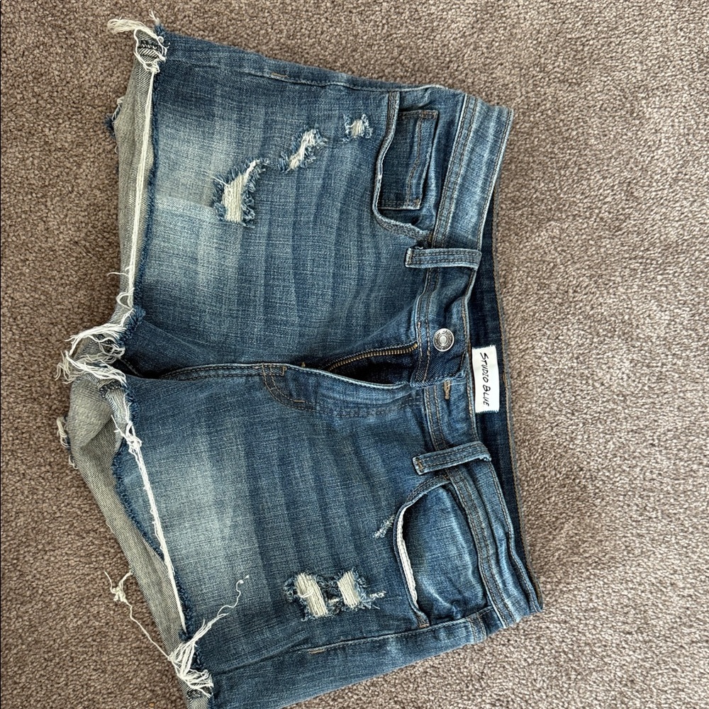 Stylish Ripped Blue Jean Shorts